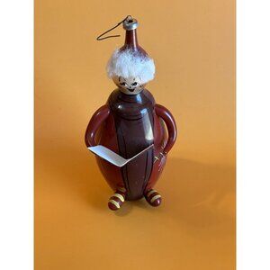 Vintage Soffieria DeCarlini Italy Caroler Hand Blown Glass Ornament 6 1/2" Rare